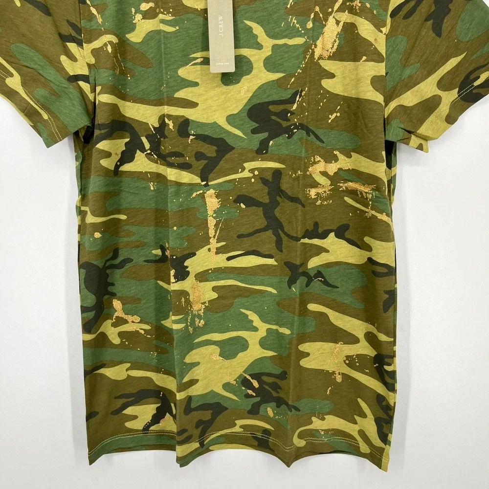 J. Crew Camouflage T-Shirt Women's Size S Green Camo Print Short Sleeve New‎ NWT